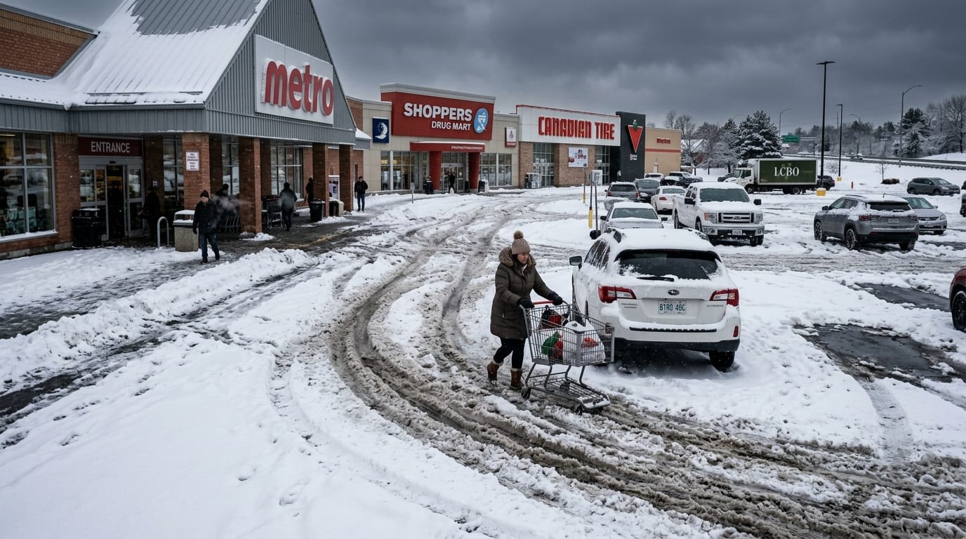 Commercial lot, Vaughan — Before — 14 cm snowfall